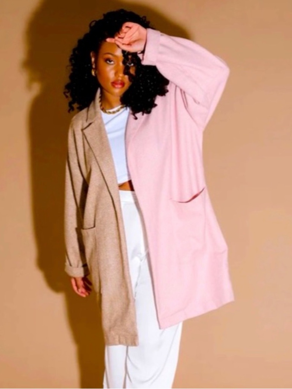 Dressed in LALA Two-Tone Blazer Coat - S/M